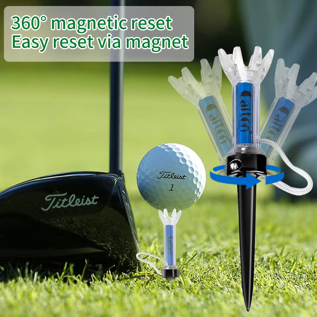 5PCS Magnetic Plastic Golf Tee Set, 360° Bounce, 3 Sizes – Premium Golf Accessories to Improve Accuracy and Performance